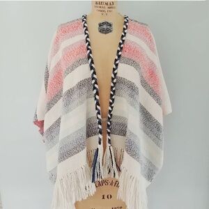 Ulla Johnson - Striped Poncho/Wrap - 100% Cotton - One Size - EUC